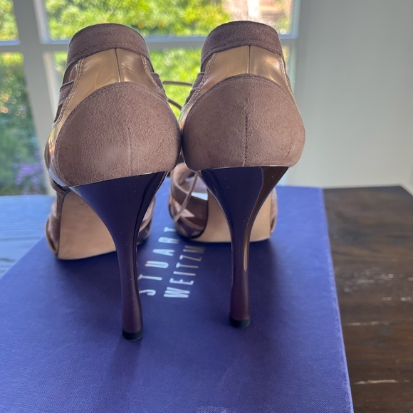 NIB Stuart Weitzman suede and rose gold gladiator heels size 9.5 - Picture 4 of 8